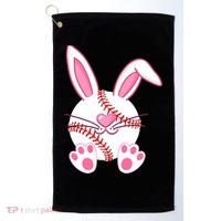 Baseball Player Easter Bunny Ears Easter Day Gift Golf Towel thumb 0