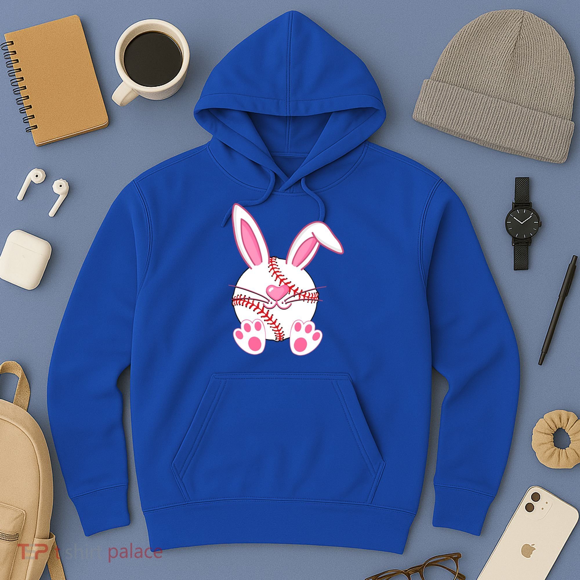 Baseball Player Easter Bunny Ears Easter Day Gift Hoodie