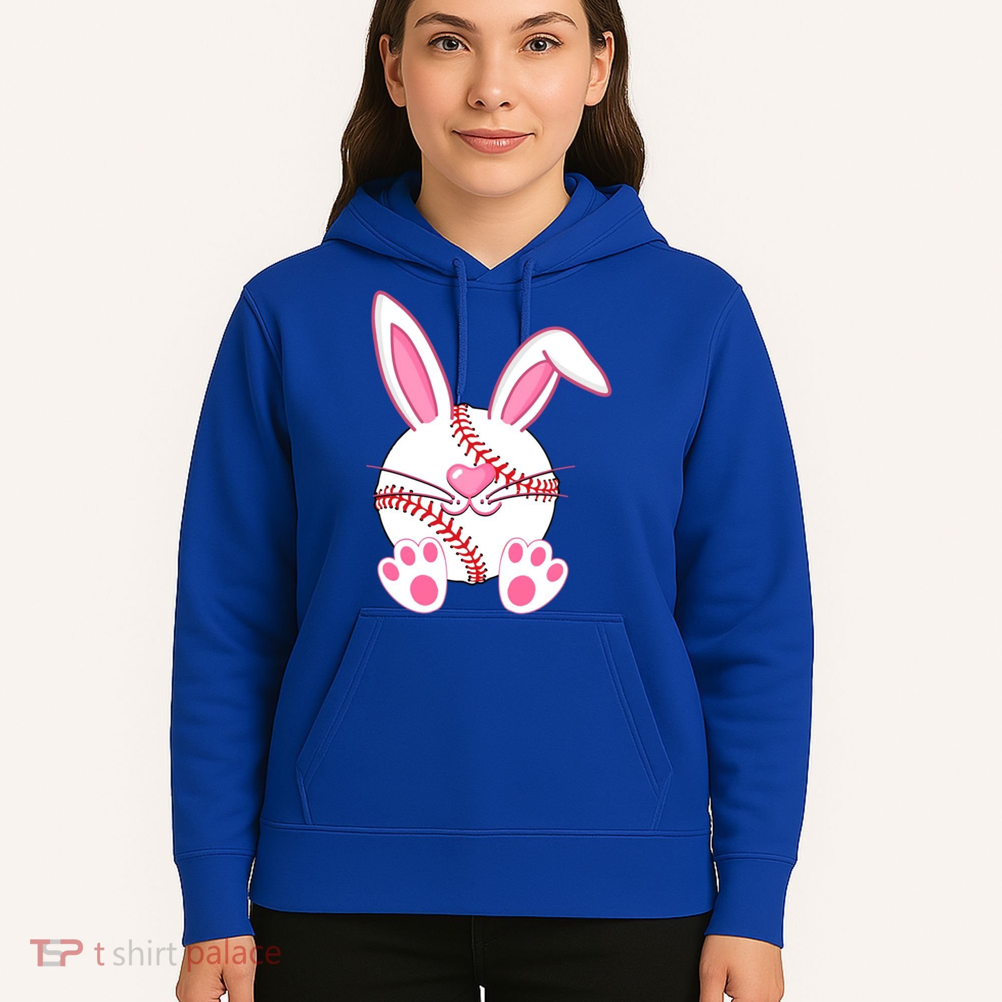 Baseball Player Easter Bunny Ears Easter Day Gift Hoodie