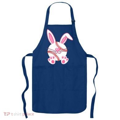Baseball Player Easter Bunny Ears Easter Day Gift Apron