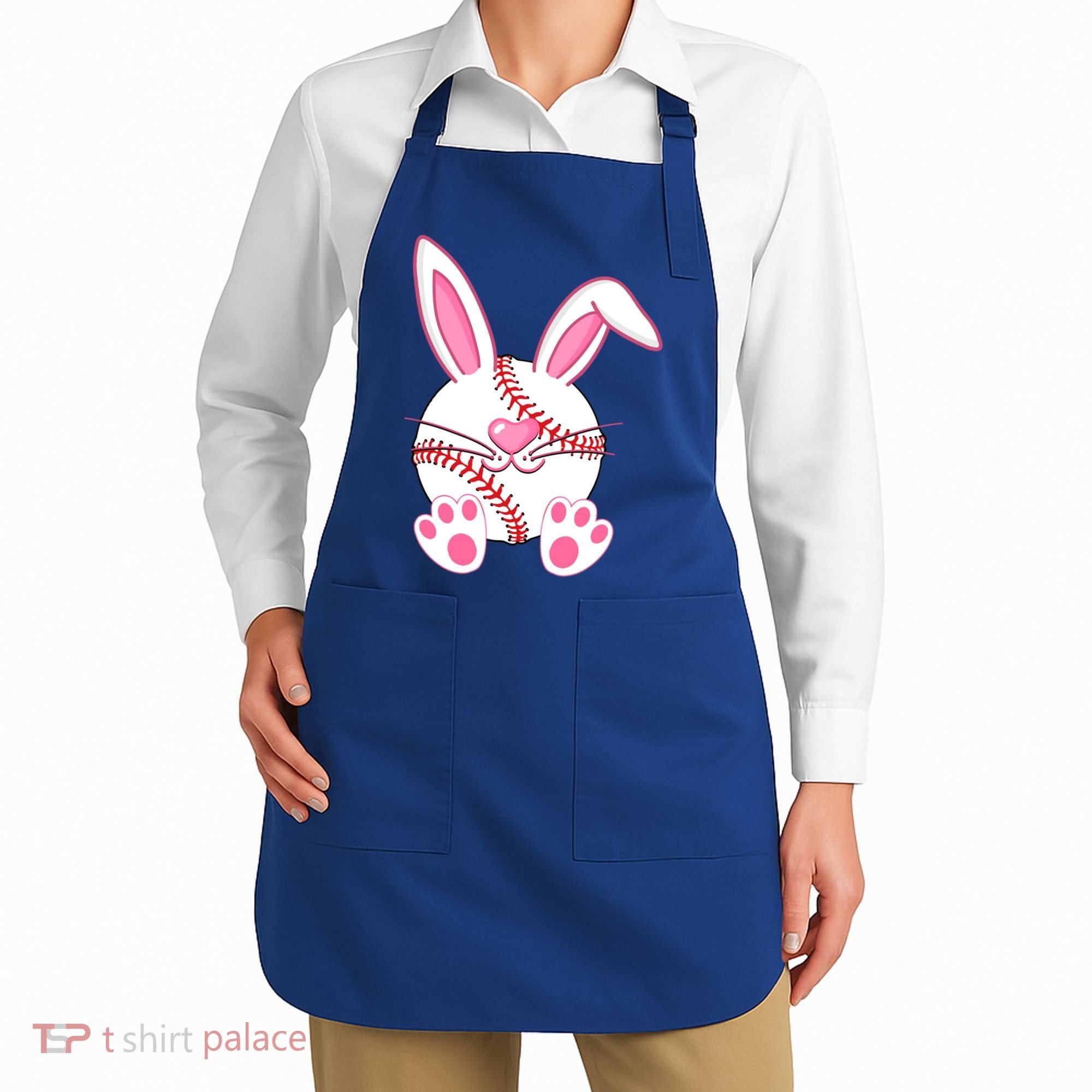 Baseball Player Easter Bunny Ears Easter Day Gift Apron