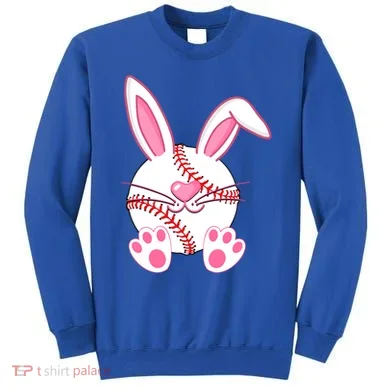 Baseball Player Easter Bunny Ears Easter Day Gift Sweatshirt