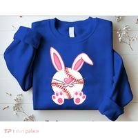 Baseball Player Easter Bunny Ears Easter Day Gift Sweatshirt thumb 2