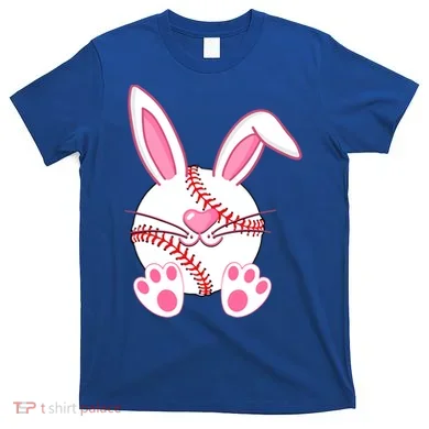 Baseball Player Easter Bunny Ears Easter Day Gift T-Shirt