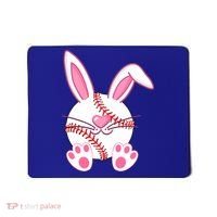 Baseball Player Easter Bunny Ears Easter Day Gift Mousepad thumb 0