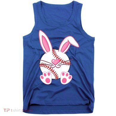 Baseball Player Easter Bunny Ears Easter Day Gift Tank Top
