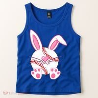 Baseball Player Easter Bunny Ears Easter Day Gift Tank Top thumb 2