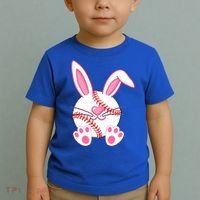 Baseball Player Easter Bunny Ears Easter Day Gift Toddler T-Shirt thumb 2