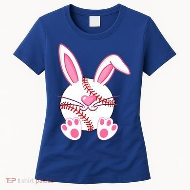 Baseball Player Easter Bunny Ears Easter Day Gift Women's T-Shirt