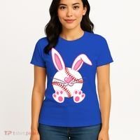 Baseball Player Easter Bunny Ears Easter Day Gift Women's T-Shirt thumb 4