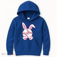 Baseball Player Easter Bunny Ears Easter Day Gift Kids Hoodie thumb 0