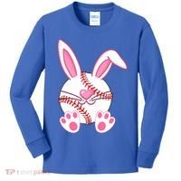Baseball Player Easter Bunny Ears Easter Day Gift Kids Long Sleeve Shirt thumb 0