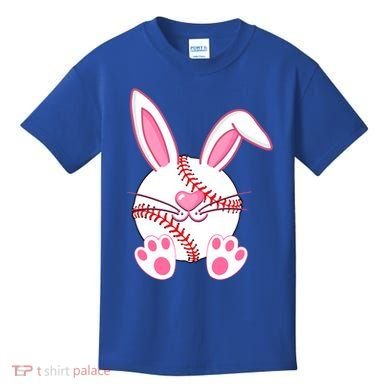 Baseball Player Easter Bunny Ears Easter Day Gift Kids T-Shirt