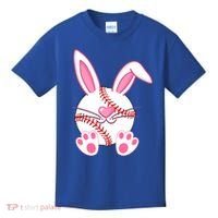 Baseball Player Easter Bunny Ears Easter Day Gift Kids T-Shirt thumb 0