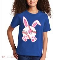 Baseball Player Easter Bunny Ears Easter Day Gift Kids T-Shirt thumb 2