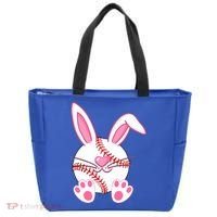 Baseball Player Easter Bunny Ears Easter Day Gift Tote Bag thumb 0