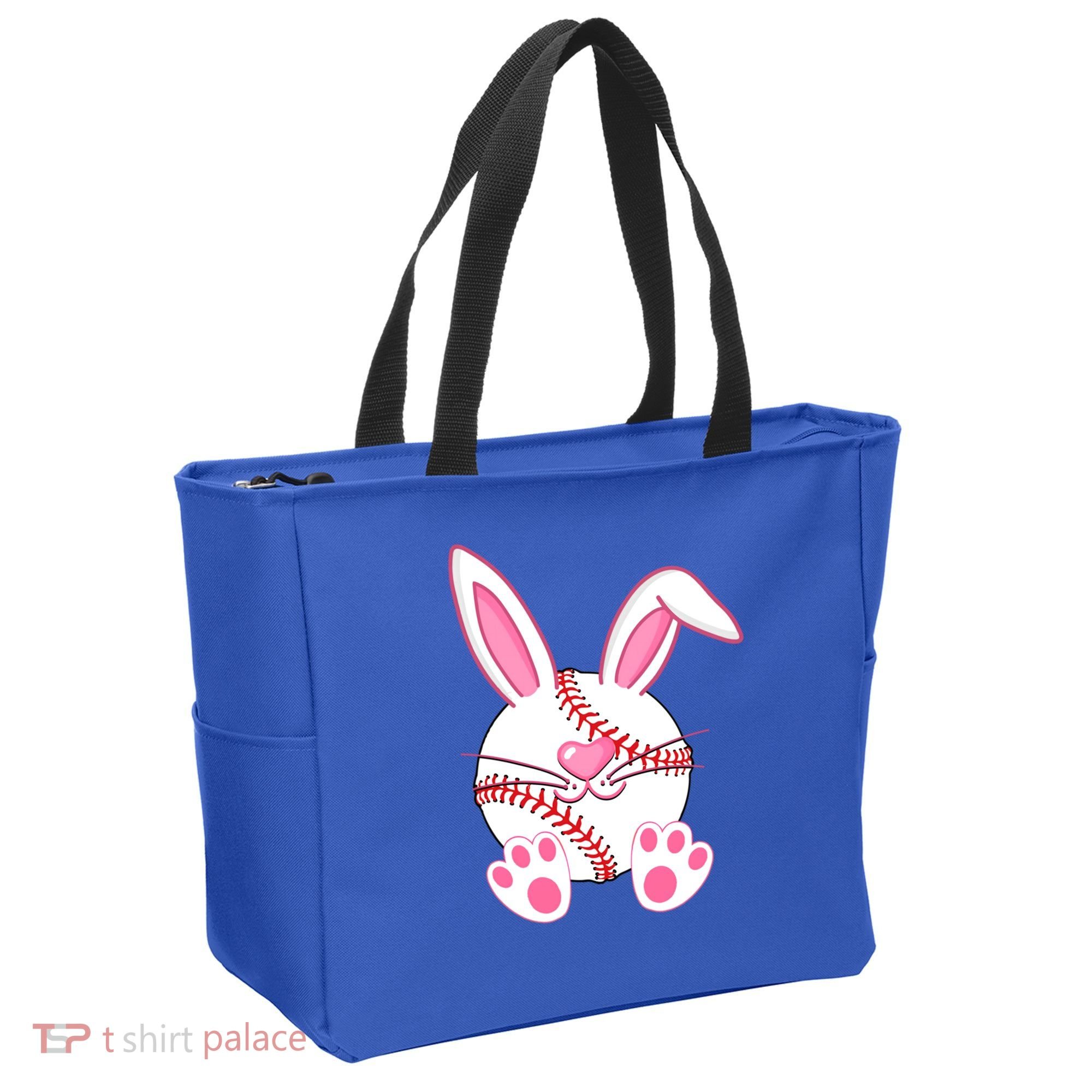 Baseball Player Easter Bunny Ears Easter Day Gift Tote Bag