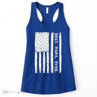 Best Papa Ever Patriotic Usa American Flag FatherS Day Dad Gift Women's Tank Top thumb 0