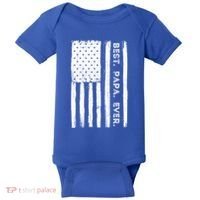 Best Papa Ever Patriotic Usa American Flag FatherS Day Dad Gift Baby Bodysuit thumb 0