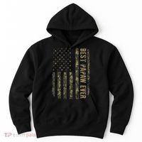 Best Papaw Ever Camouflage American Flag Father's Day Hoodie thumb 0