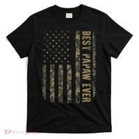 Best Papaw Ever Camouflage American Flag Father's Day T-Shirt thumb 0