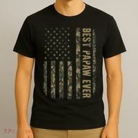 Best Papaw Ever Camouflage American Flag Father's Day T-Shirt thumb 3