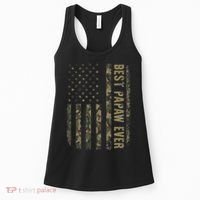 Best Papaw Ever Camouflage American Flag Father's Day Women's Tank Top thumb 0