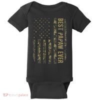 Best Papaw Ever Camouflage American Flag Father's Day Baby Bodysuit thumb 0