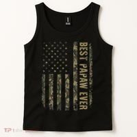 Best Papaw Ever Camouflage American Flag Father's Day Tank Top thumb 2