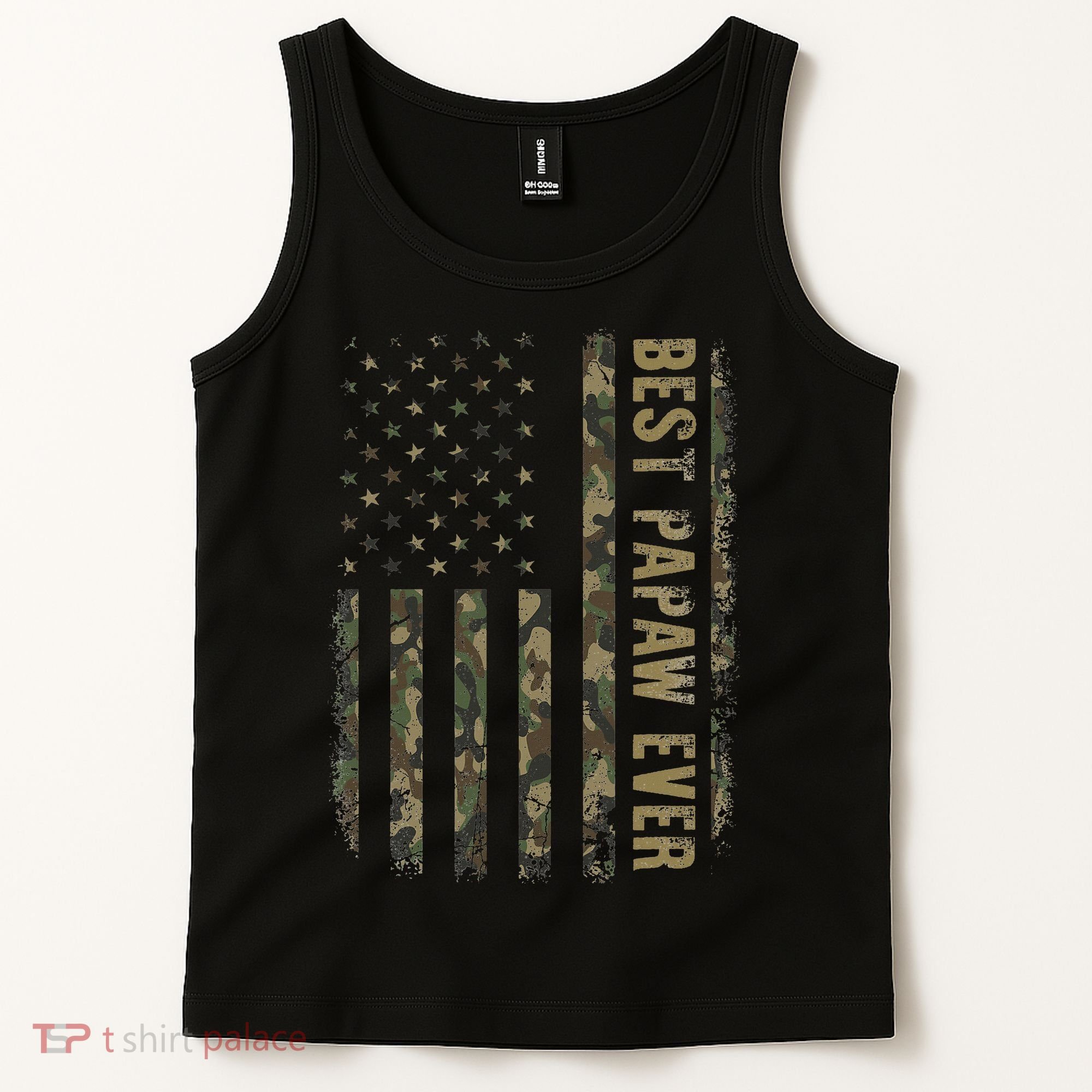 Best Papaw Ever Camouflage American Flag Father's Day Tank Top