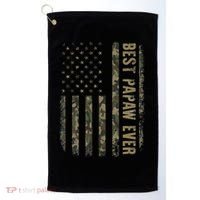Best Papaw Ever Camouflage American Flag Father's Day Golf Towel thumb 0