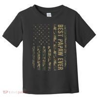 Best Papaw Ever Camouflage American Flag Father's Day Toddler T-Shirt thumb 0