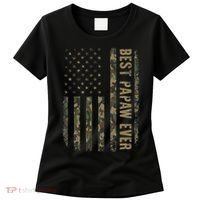 Best Papaw Ever Camouflage American Flag Father's Day Women's T-Shirt thumb 0