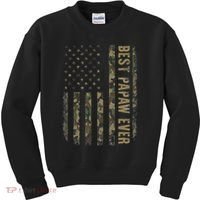 Best Papaw Ever Camouflage American Flag Father's Day Kids Sweatshirt thumb 0