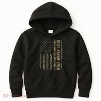 Best Papaw Ever Camouflage American Flag Father's Day Kids Hoodie thumb 0