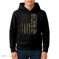 Best Papaw Ever Camouflage American Flag Father's Day Kids Hoodie thumb 4