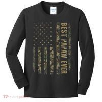 Best Papaw Ever Camouflage American Flag Father's Day Kids Long Sleeve Shirt thumb 0