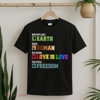 Birth Place Earth Race Human Politics Freedom Religion Love T-Shirt thumb 2