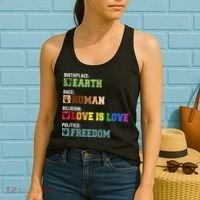 Birth Place Earth Race Human Politics Freedom Religion Love Women's Tank Top thumb 2