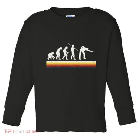 Billiards Player Evolution Pool Table Snooker Pyramid Toddler Long Sleeve in the selected color