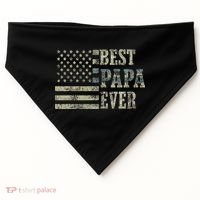 Best Papa Ever American Flag Usa Flag USA-Made Doggie Bandana thumb 0
