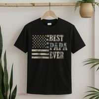 Best Papa Ever American Flag Usa Flag T-Shirt thumb 2