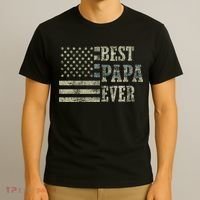 Best Papa Ever American Flag Usa Flag T-Shirt thumb 3