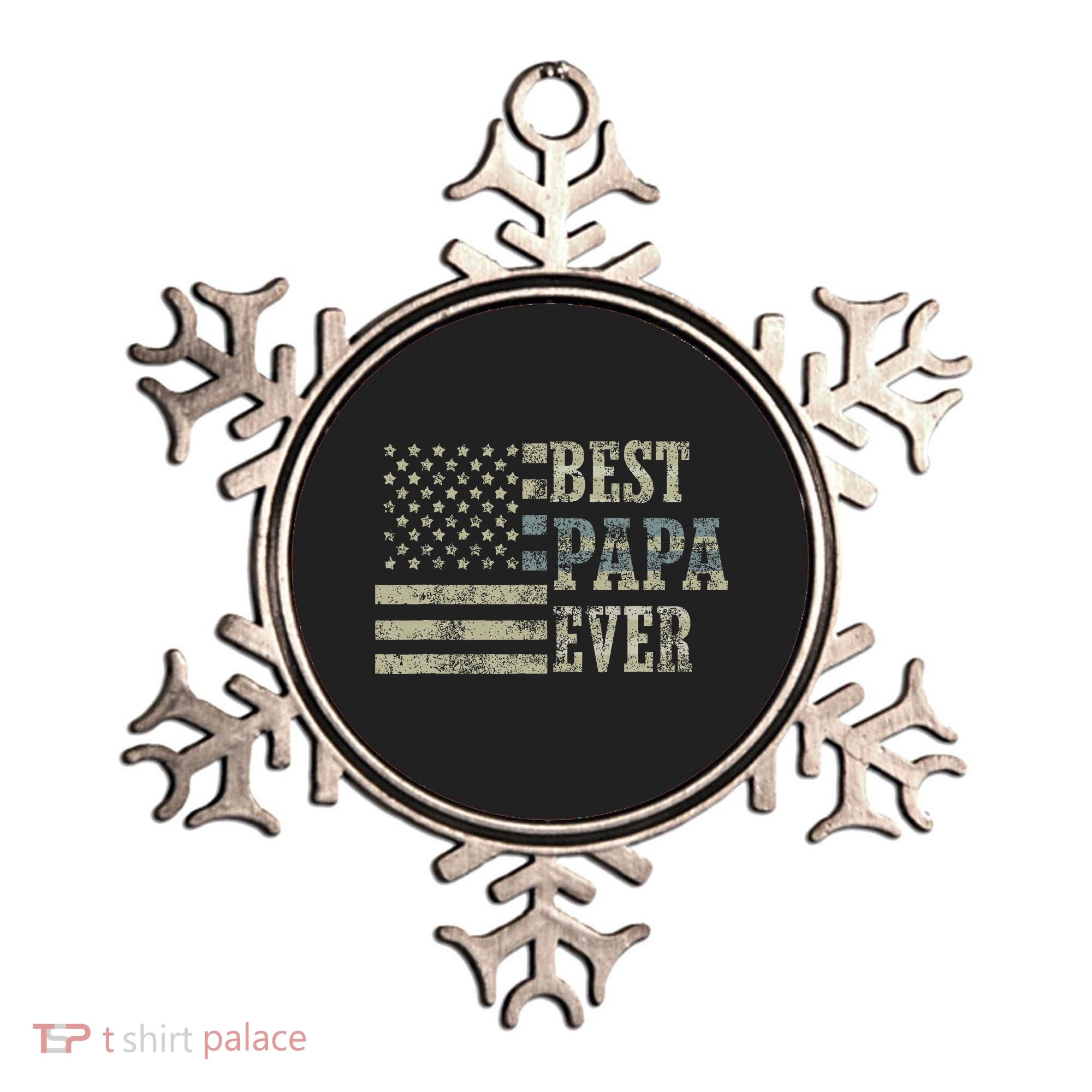 Best Papa Ever American Flag Usa Flag Ornament