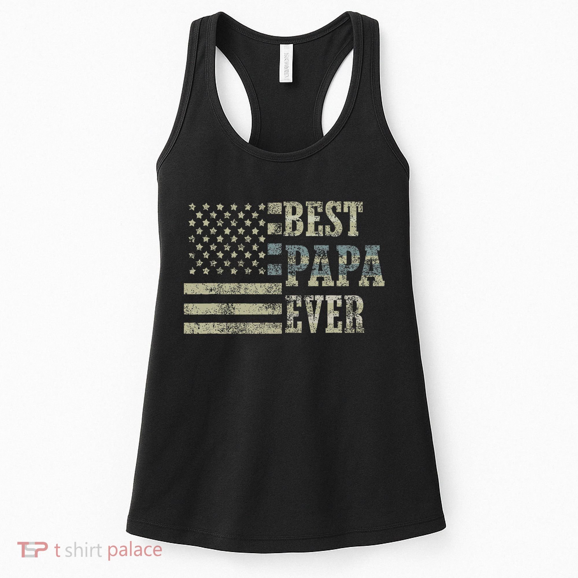 Best Papa Ever American Flag Usa Flag Women's Tank Top