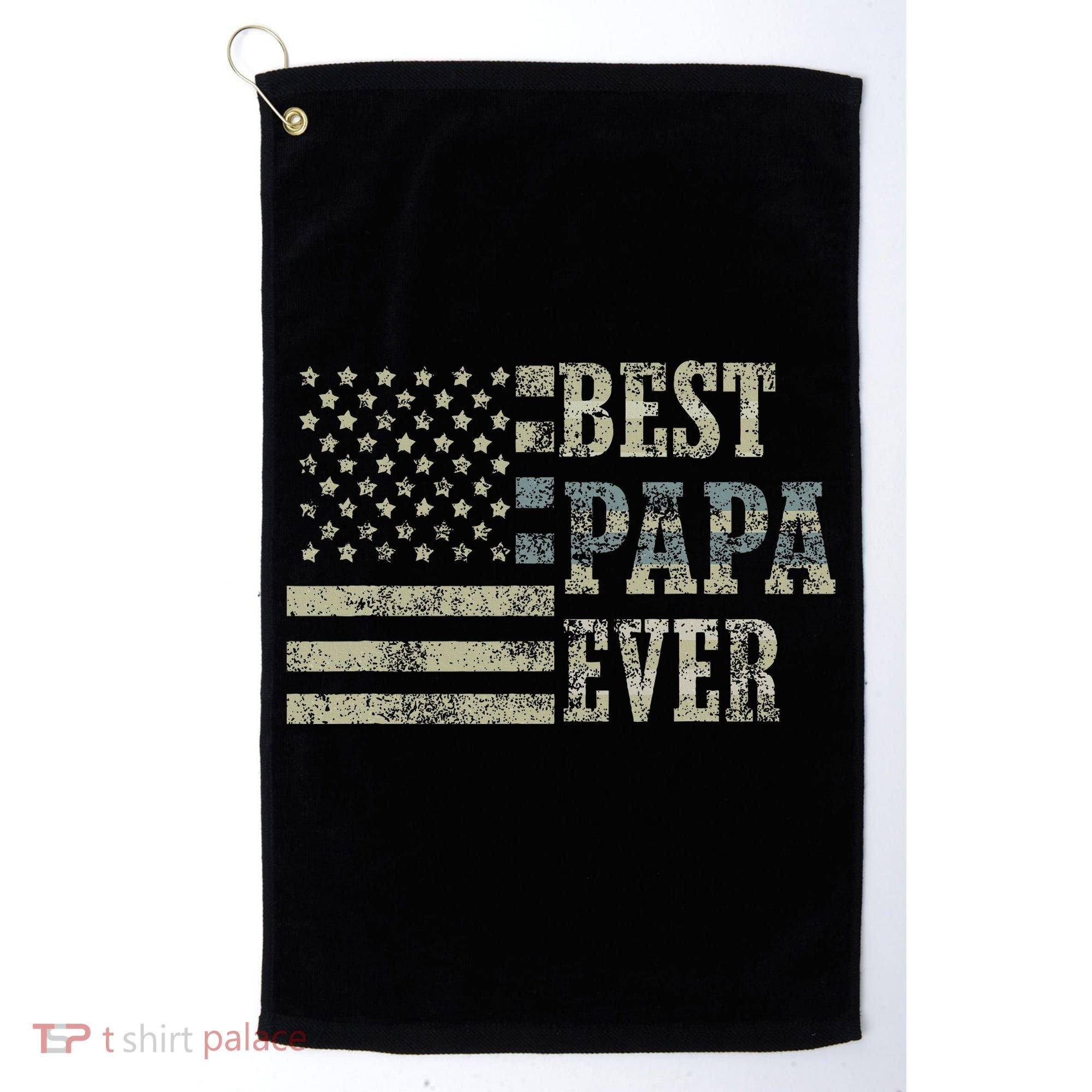 Best Papa Ever American Flag Usa Flag Golf Towel