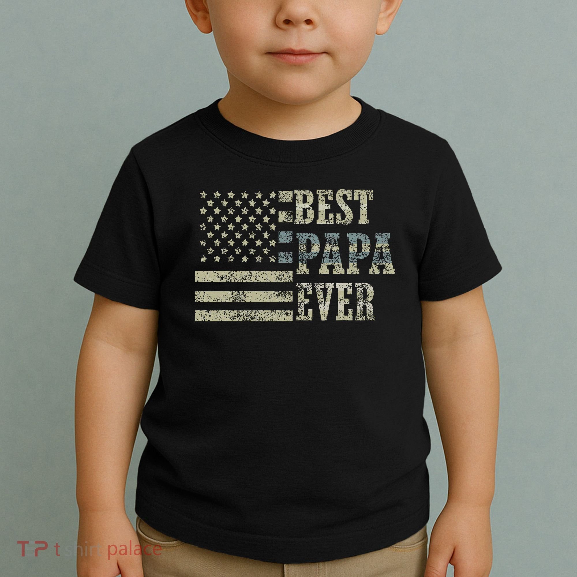 Best Papa Ever American Flag Usa Flag Toddler T-Shirt