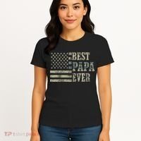 Best Papa Ever American Flag Usa Flag Women's T-Shirt thumb 4
