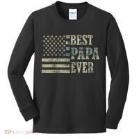 Best Papa Ever American Flag Usa Flag Kids Long Sleeve Shirt thumb 0