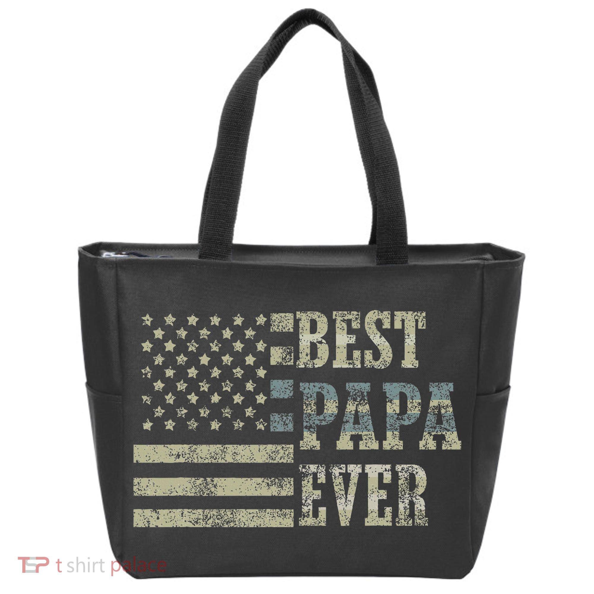 Best Papa Ever American Flag Usa Flag Tote Bag